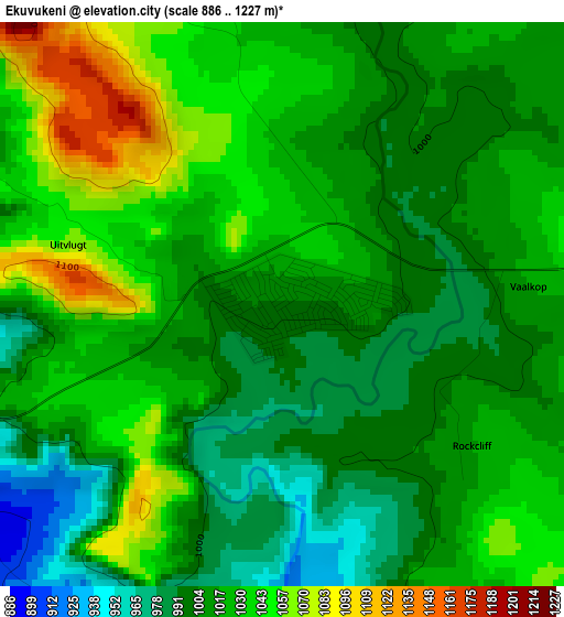 Ekuvukeni elevation map