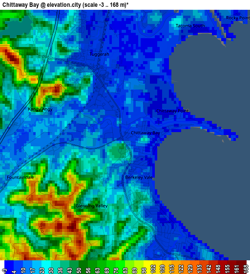 Chittaway Bay elevation map