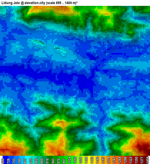 Lidung Jelo elevation map