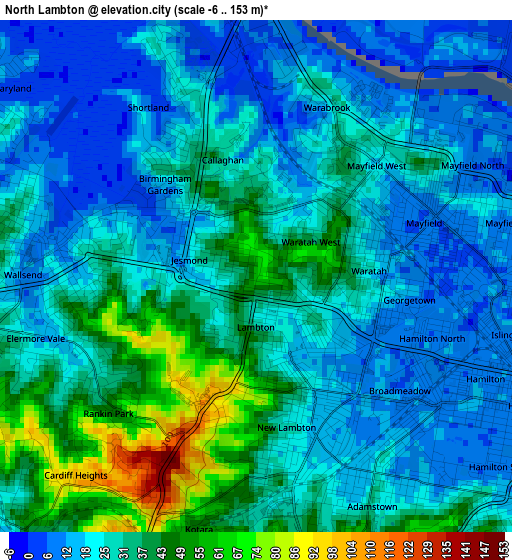 North Lambton elevation map