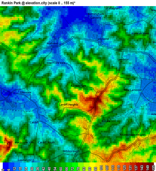 Rankin Park elevation map