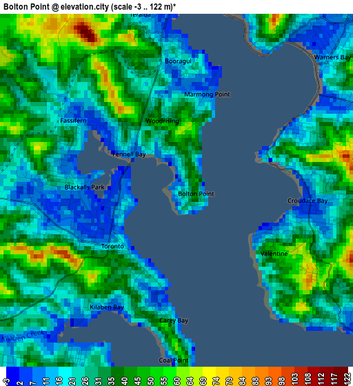 Bolton Point elevation map