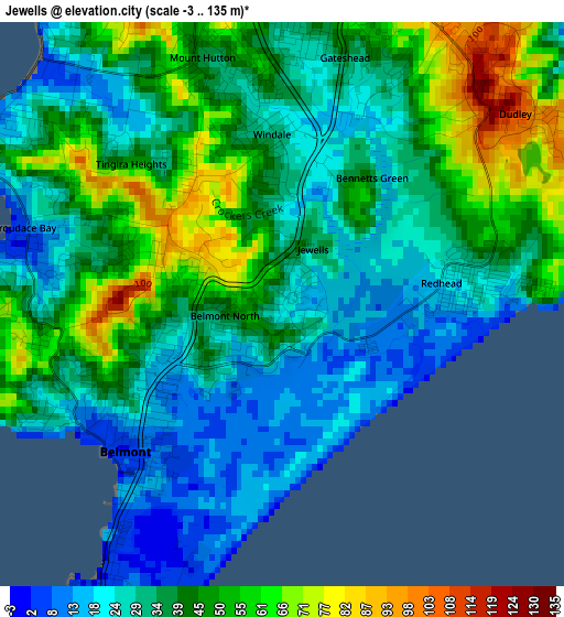 Jewells elevation map