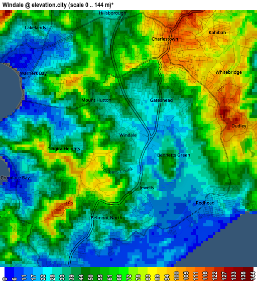 Windale elevation map