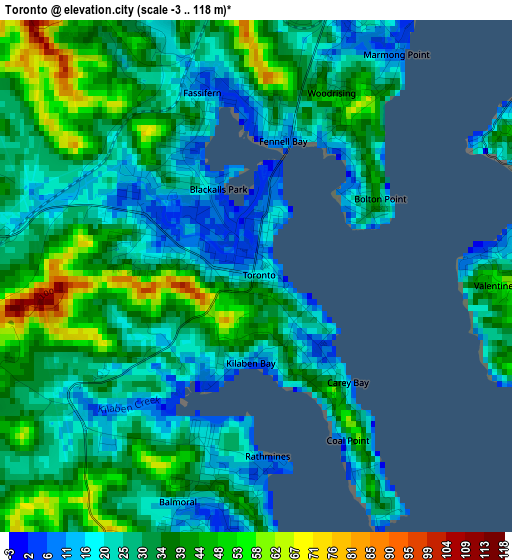 Toronto elevation map