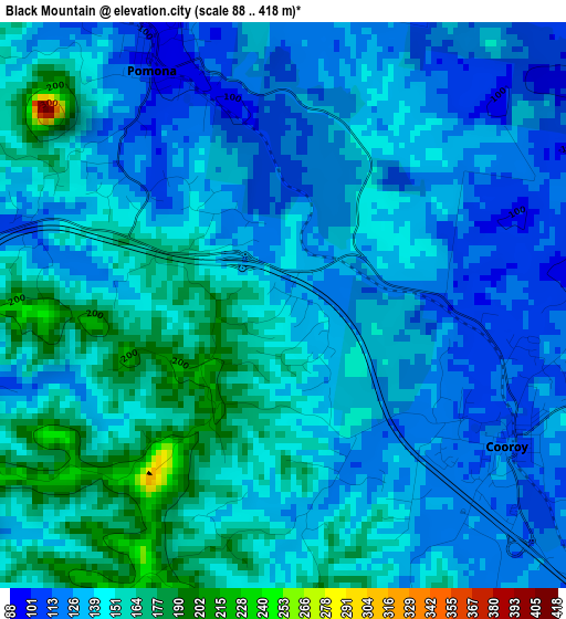 Black Mountain elevation map