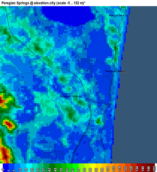 Peregian Springs elevation map