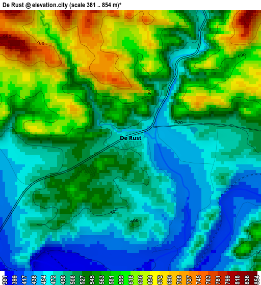 De Rust elevation map