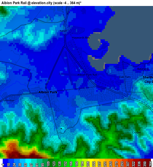 Albion Park Rail elevation map