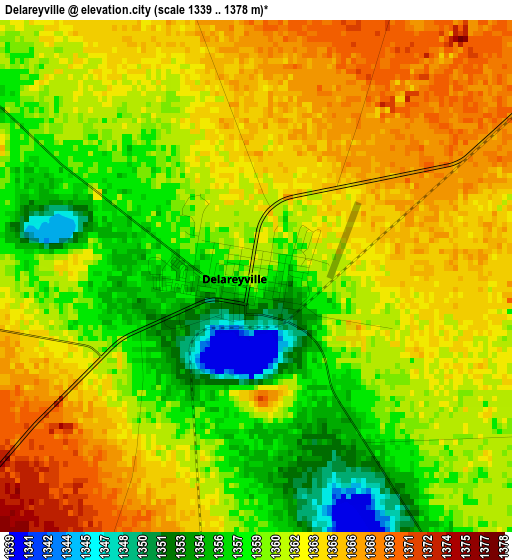 Delareyville elevation map