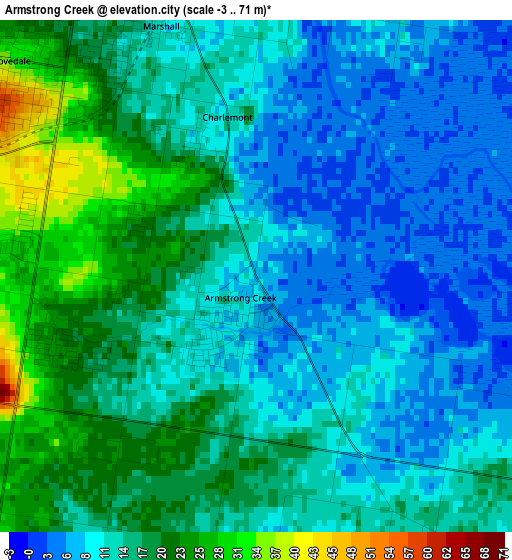 Armstrong Creek elevation map