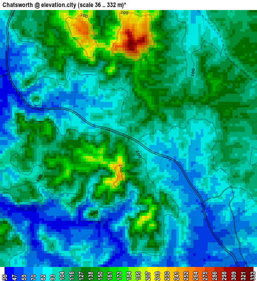 Chatsworth elevation map