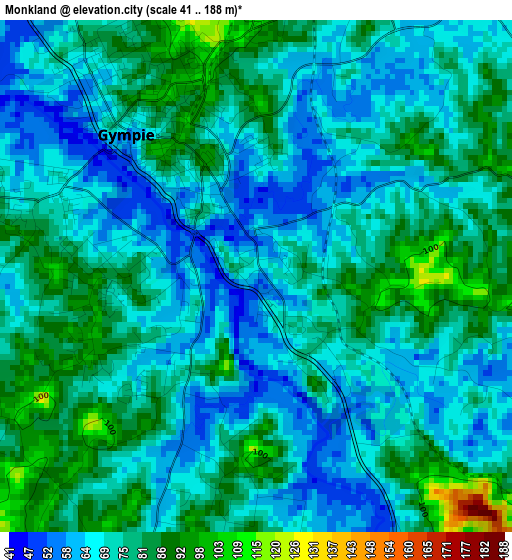 Monkland elevation map