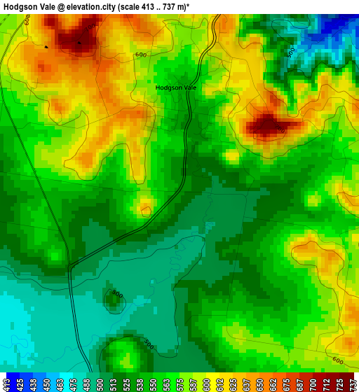 Hodgson Vale elevation map