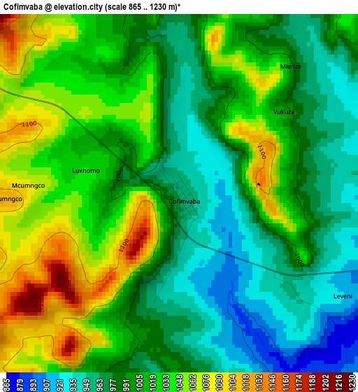 Cofimvaba elevation map