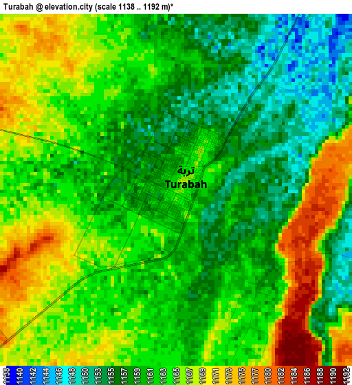 Turabah elevation map