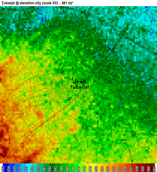 Ţubarjal elevation map