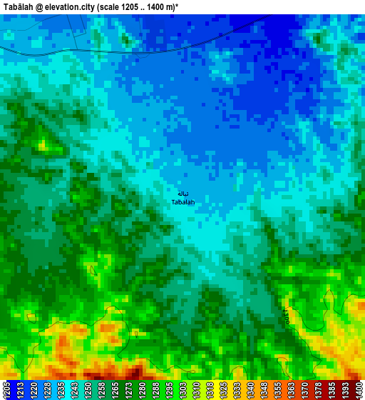 Tabālah elevation map