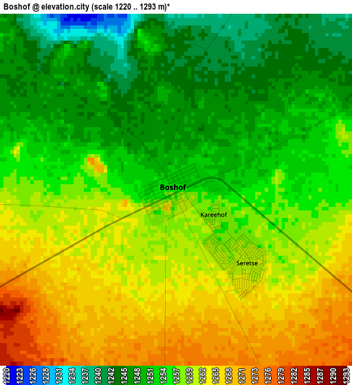 Boshof elevation map