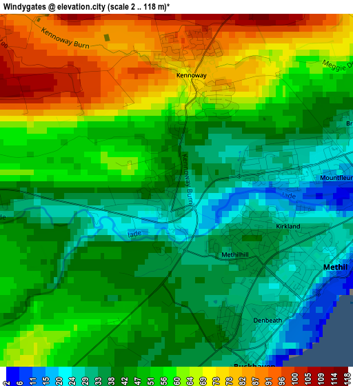 Windygates elevation map