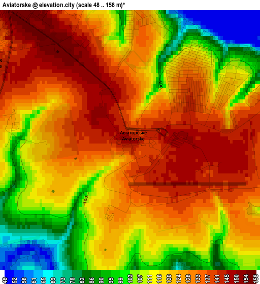 Aviatorske elevation map