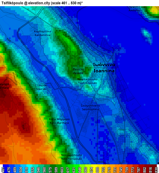 Tsiflikópoulo elevation map