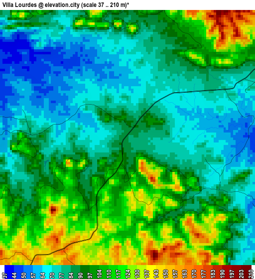 Villa Lourdes elevation map