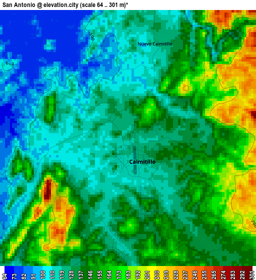 San Antonio elevation map