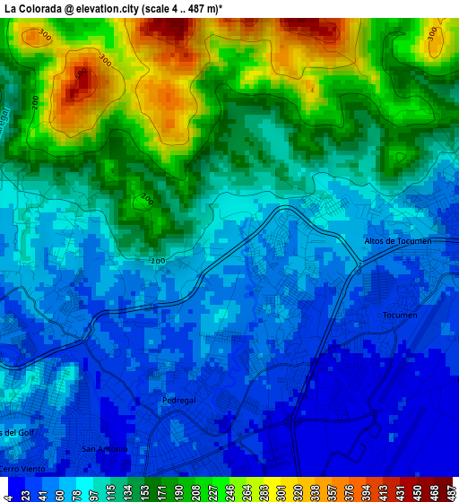 La Colorada elevation map