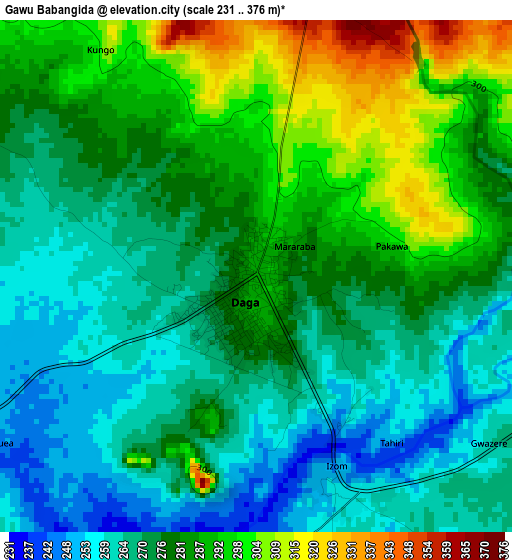 Gawu Babangida elevation map