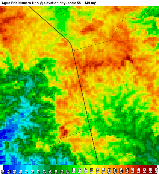 Agua Fría Número Uno elevation map