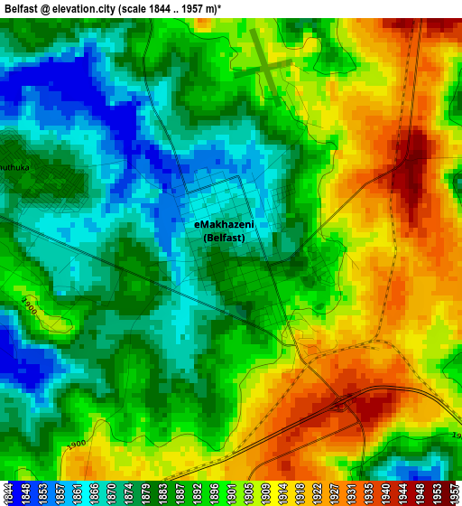 Belfast elevation map