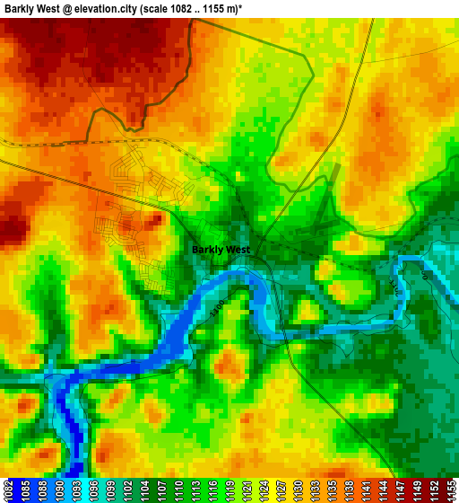 Barkly West elevation map