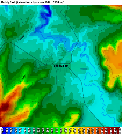 Barkly East elevation map