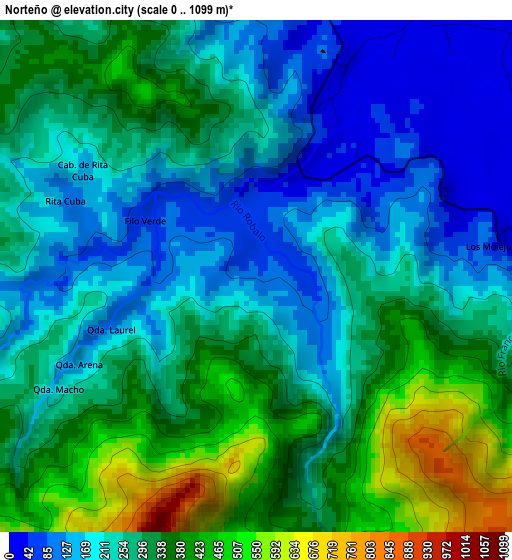 Norteño elevation map