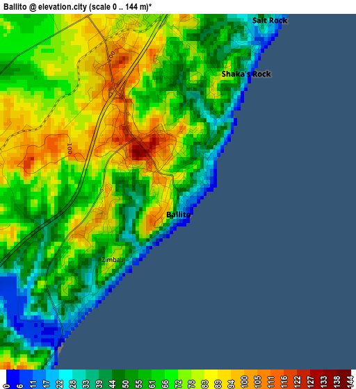 Ballito elevation map