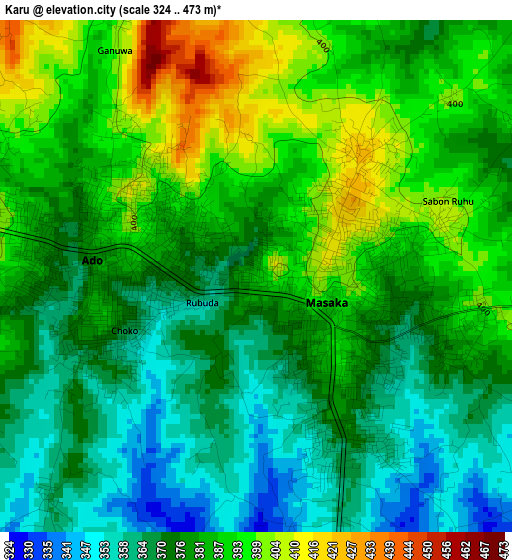 Karu elevation map