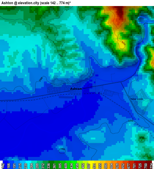 Ashton elevation map