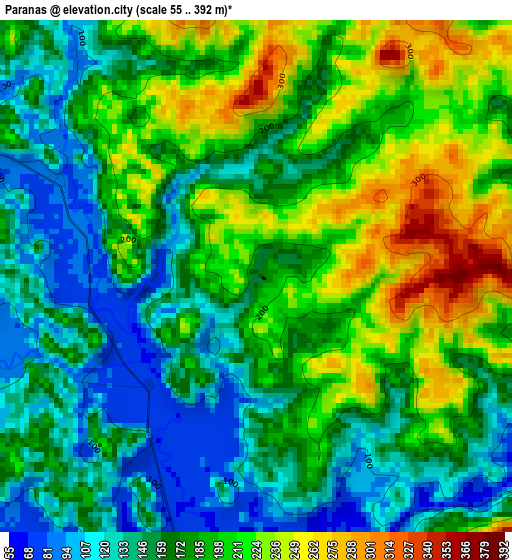 Paranas elevation map