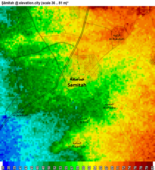 Şāmitah elevation map
