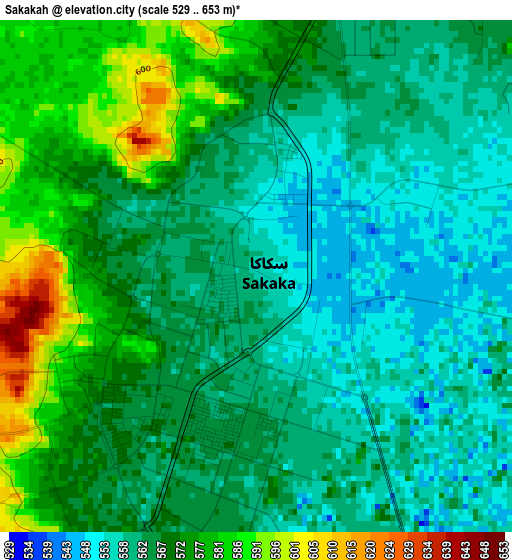 Sakakah elevation map