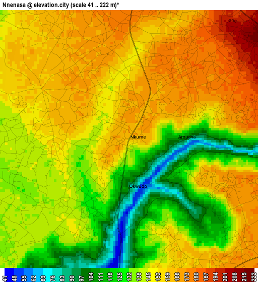 Nnenasa elevation map