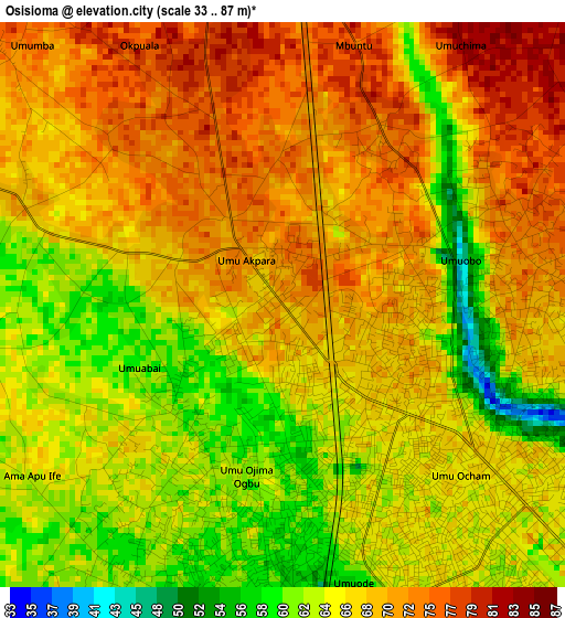 Osisioma elevation map