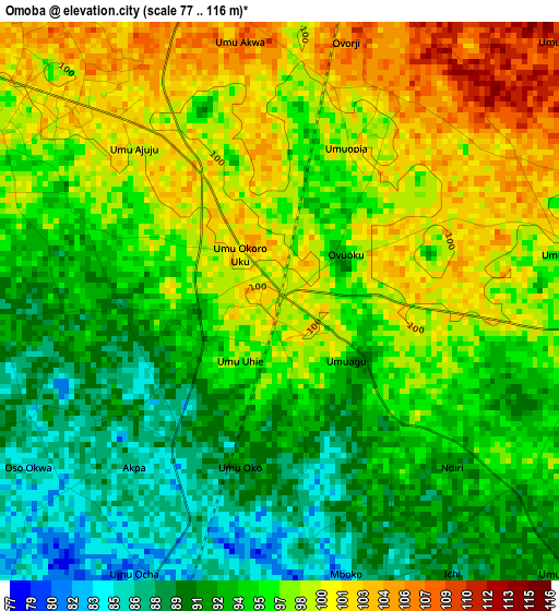 Omoba elevation map