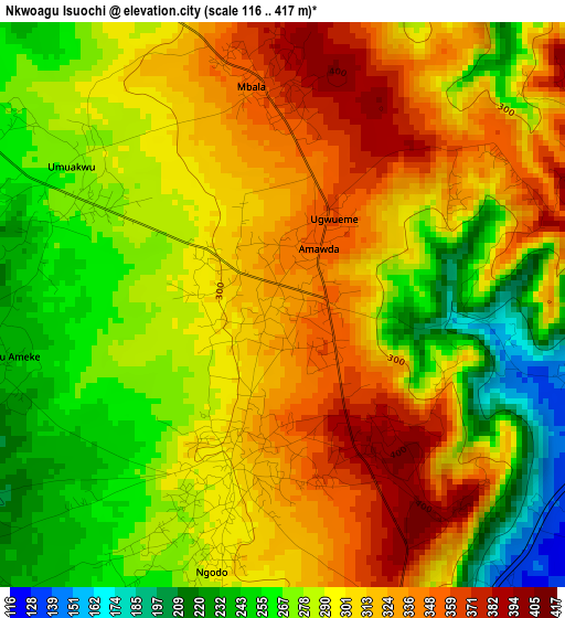 Nkwoagu Isuochi elevation map