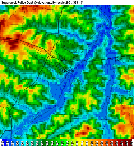 Sugarcreek Police Dept elevation map