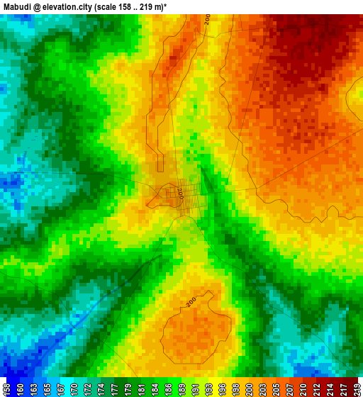 Mabudi elevation map