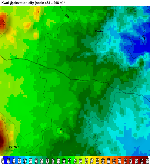 Kwal elevation map