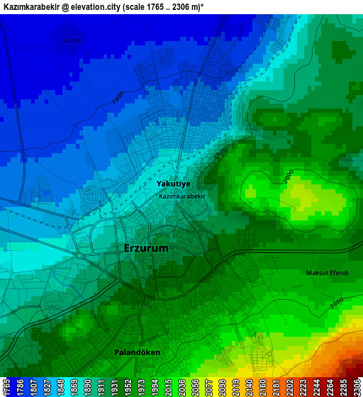 Kazımkarabekir elevation map