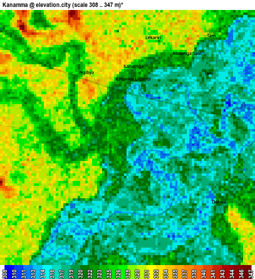 Kanamma elevation map